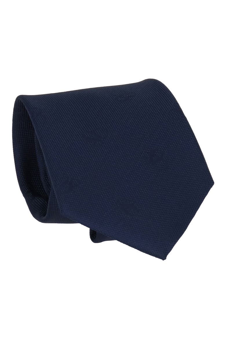 Tonal Ampersand Logo Print Tie, Main, color, NAVY