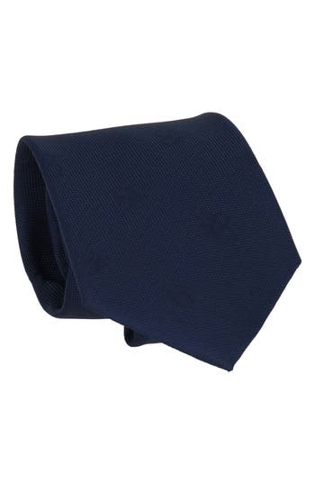 Scotch & Soda Tonal Ampersand Logo Print Tie In Blue