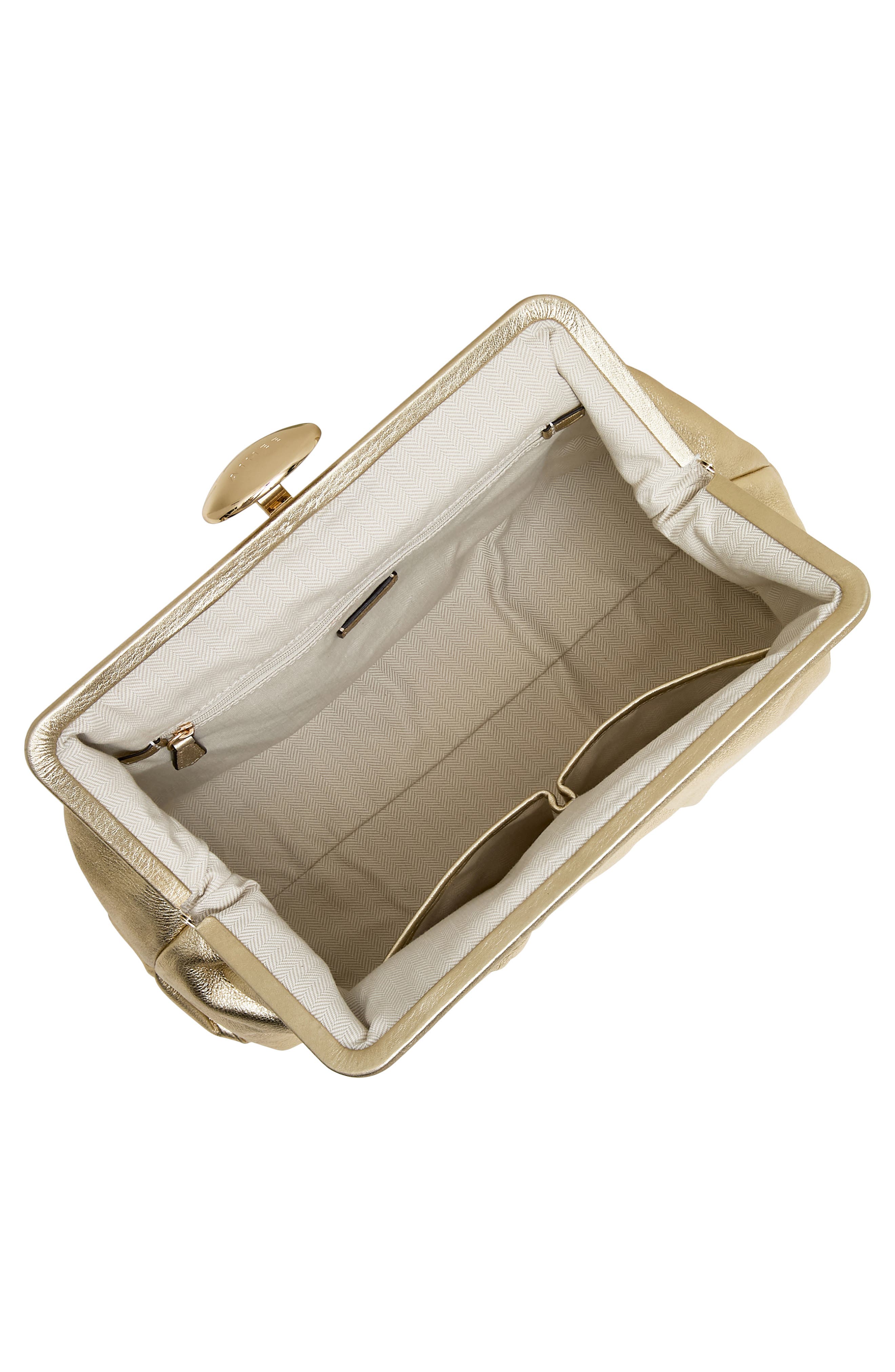 Extra Large Full Circle Frame Clutch, Alternate, color, WARM CHAMPAGNE
