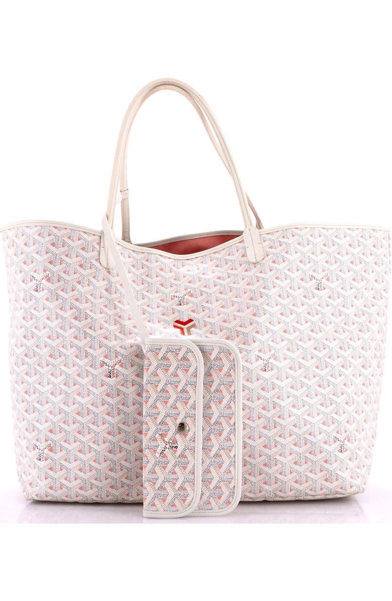 Pre-Owned Goyard Saint Louis Tote Claire Voie Coated Canvas GM, Alternate, color, White