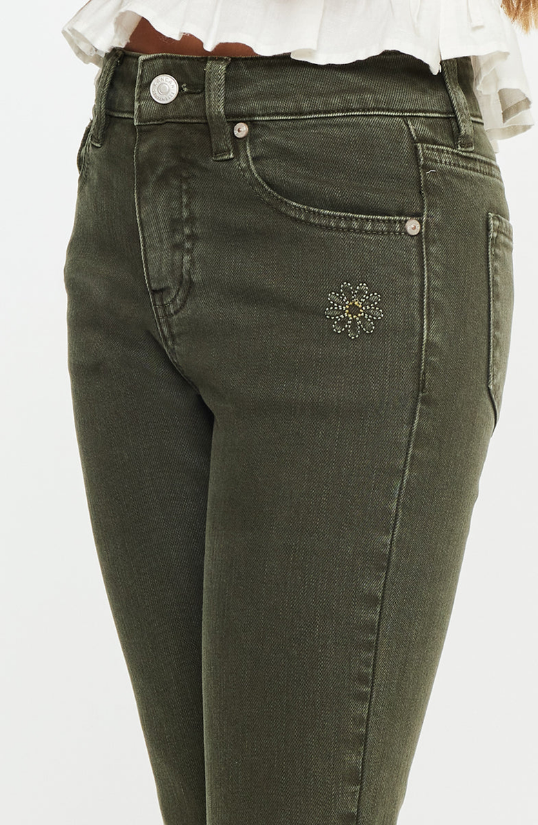 KanCan Ezra High Rise Flare Jeans, Alternate, color, Dark Olive