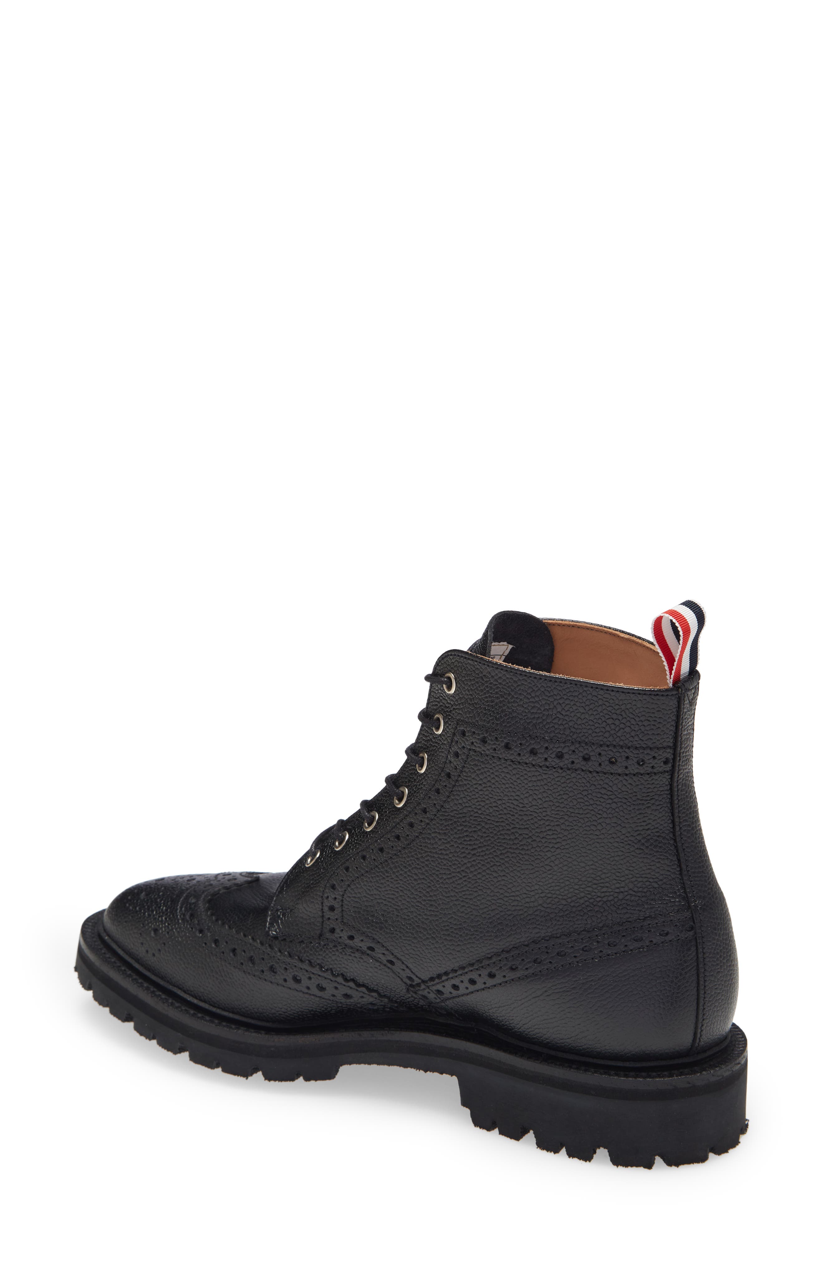 Thom Browne Classic Wingtip Boot, Alternate, color, Black