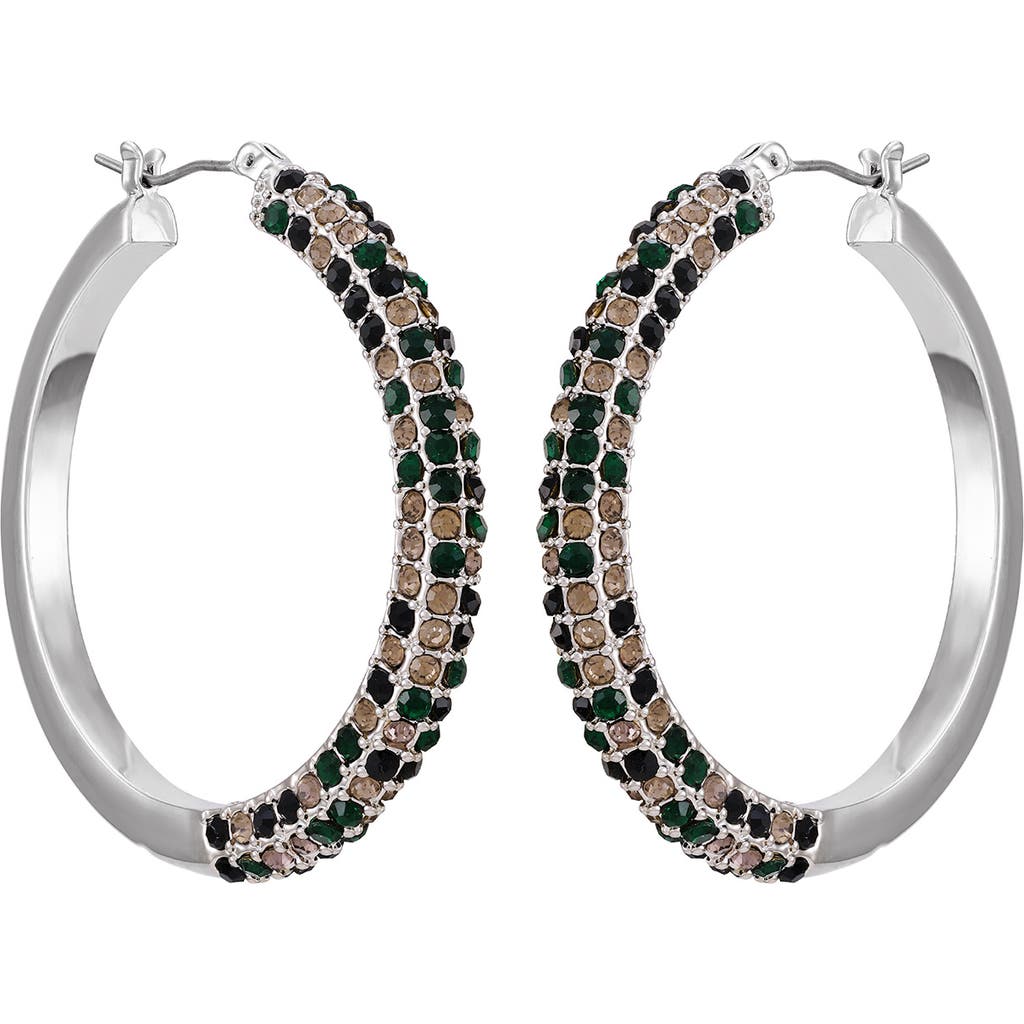 Vince Camuto Pavé Hoop Earrings In Silver Tone