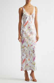 Akiya Mixed Print Satin Slipdress