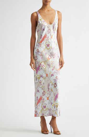 Akiya Mixed Print Satin Slipdress