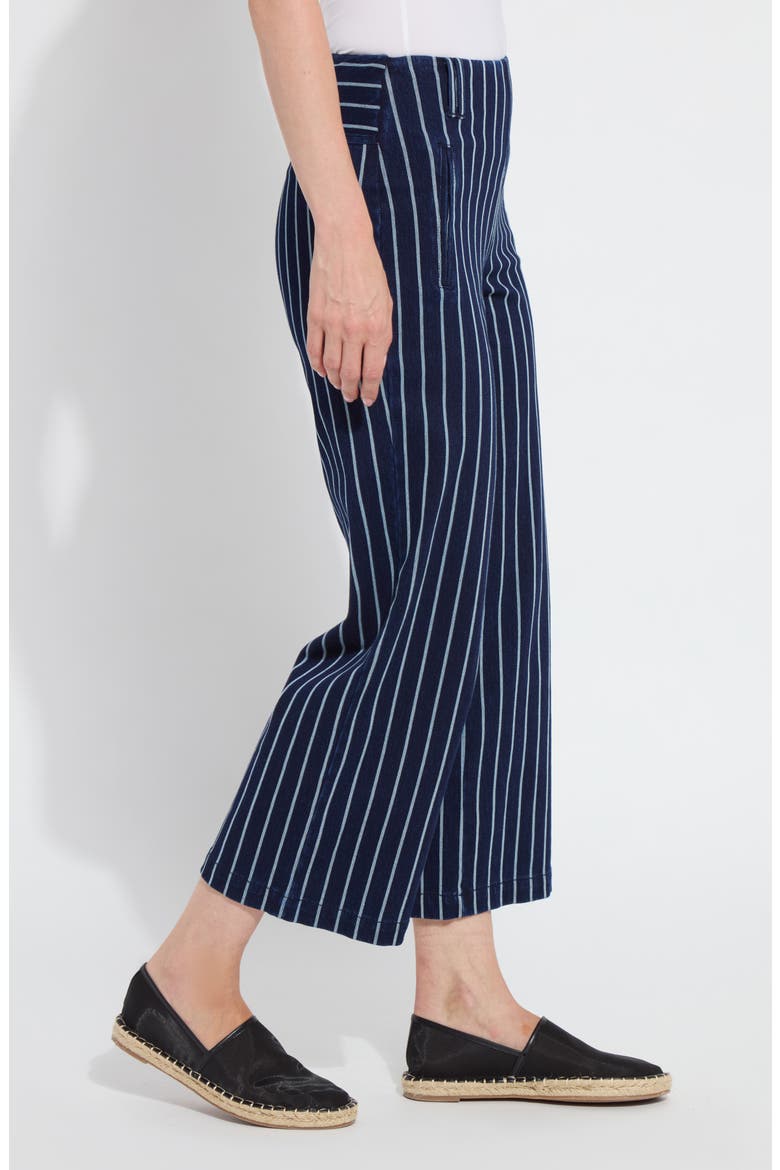 Esme Stripe Crop Wide Leg Jeans, Alternate, color, INDIGO NAUTICAL STRIPE