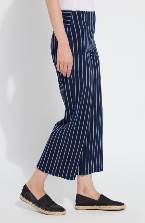 Lyssé Esme Stripe Crop Wide Leg Jeans In Indigo Nautical Stripe