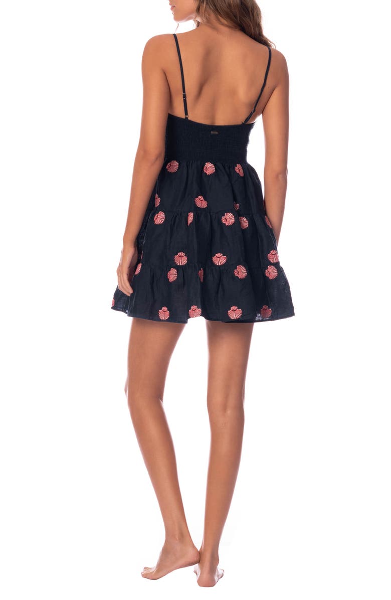 Maaji Sea Shells Emily Embroidered Linen Cover-Up Dress, Alternate, color, 