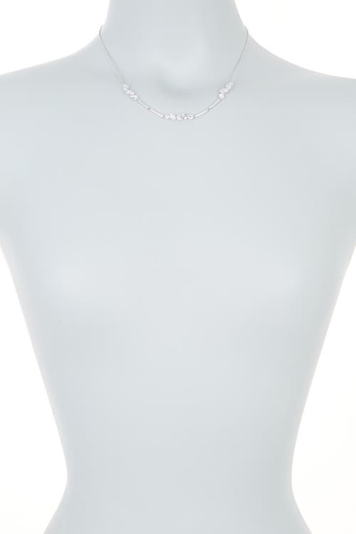 Nadri Posy Short Single Collar Necklace In Rhodium