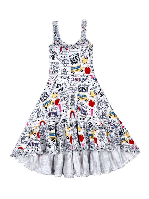 Mia Belle Girls Kids' Girls Do Your Thing Doodle Hi-lo Dress In White
