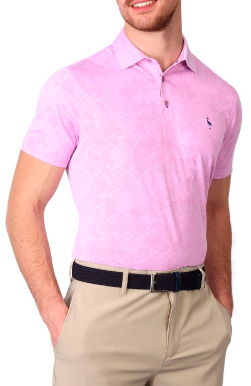 Tailorbyrd Honeycomb Print Performance Polo In Dusty Rose