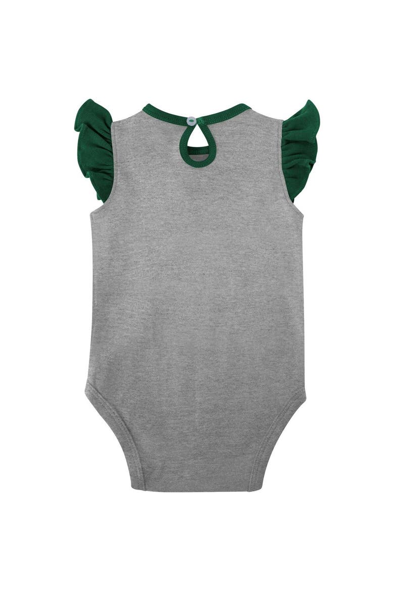 Girls Newborn & Infant Green/Gray Michigan State Spartans Spread the Love 2-Pack Bodysuit Set, Alternate, color, Green