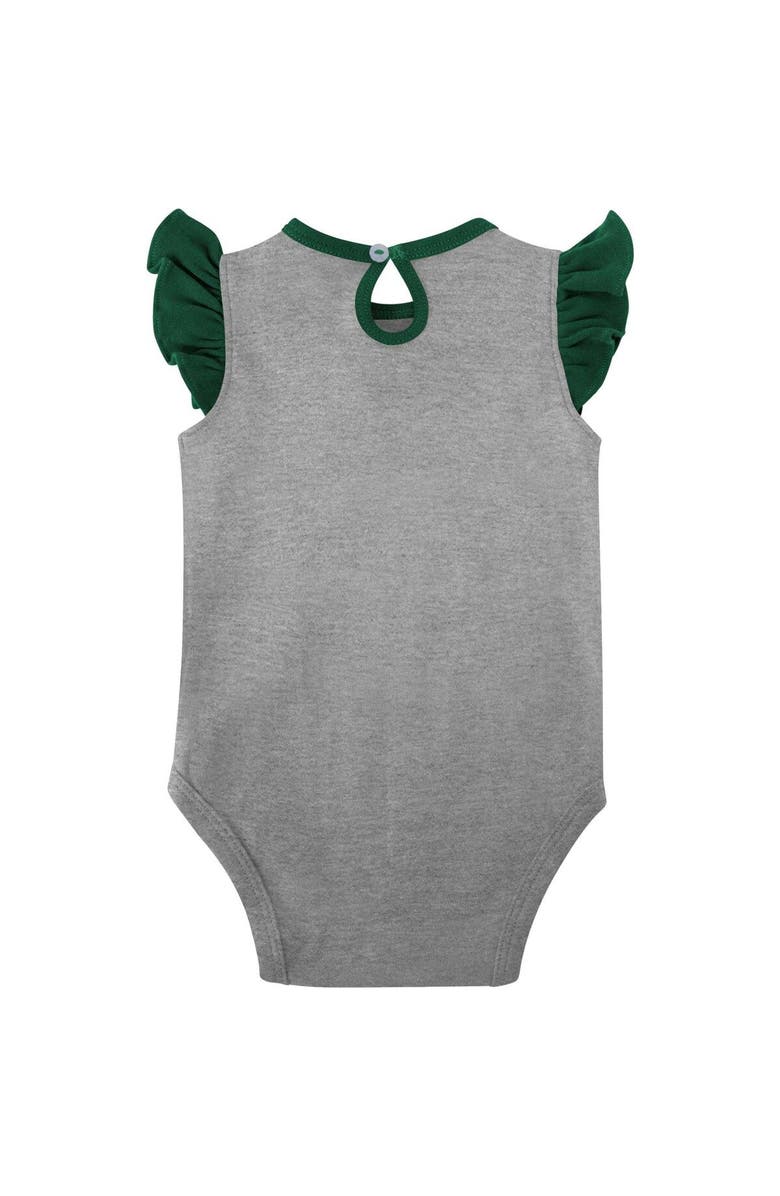 Outerstuff Girls Newborn & Infant Green/Gray Michigan State Spartans Spread the Love 2-Pack Bodysuit Set, Alternate, color, 