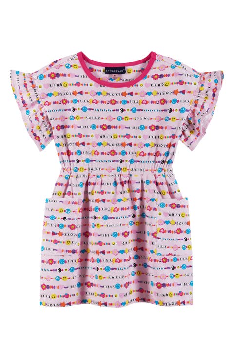 Kids' Flutter Sleeve Jersey Dress (Toddler & Little Kid)