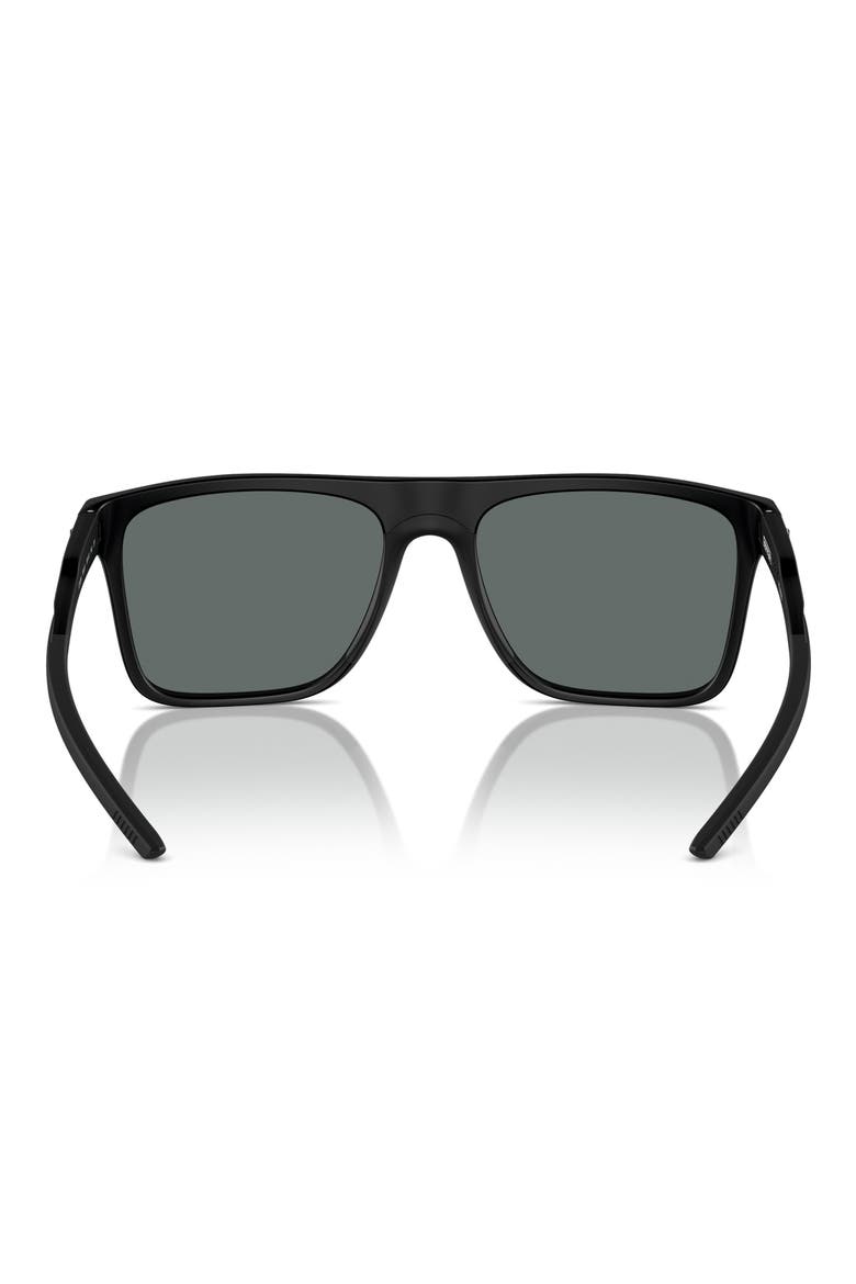 58mm Polarized Flat Top Sunglasses, Alternate, color, MATTE BLACK
