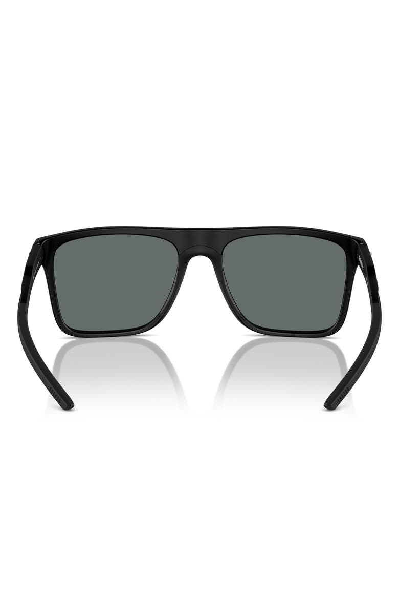 Scuderia Ferrari 58mm Polarized Flat Top Sunglasses, Alternate, color, Matte Black
