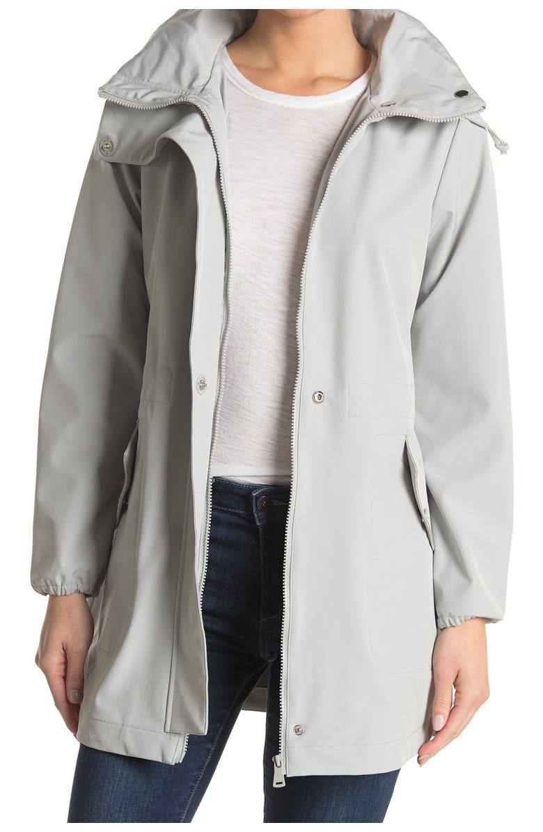 Bernardo Contrast Mesh Zip Jacket, Main, color, Peargdkgry