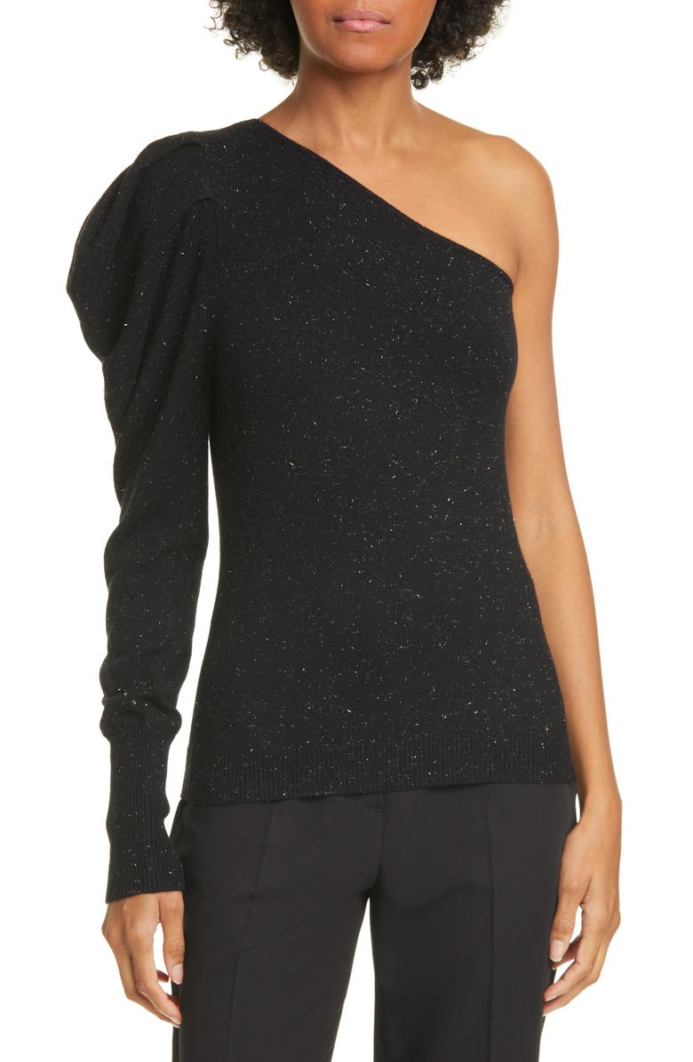 autumn cashmere Draped One-Sleeve Cashmere Blend Sweater, Main, color, 