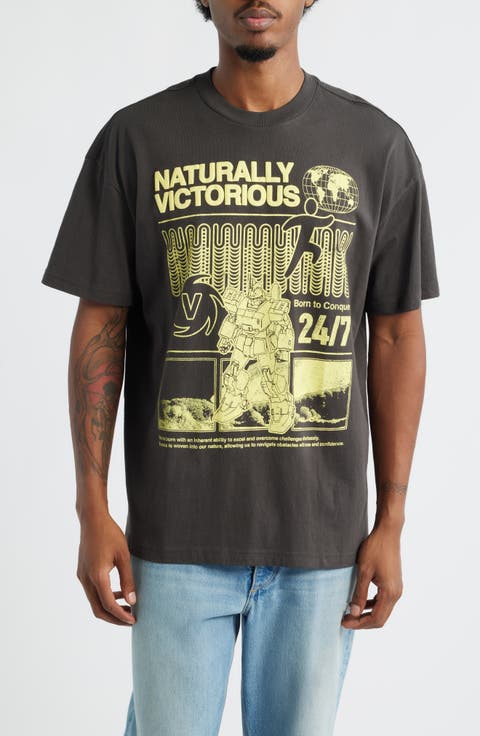 Naturally Victorious Cotton Graphic T-Shirt