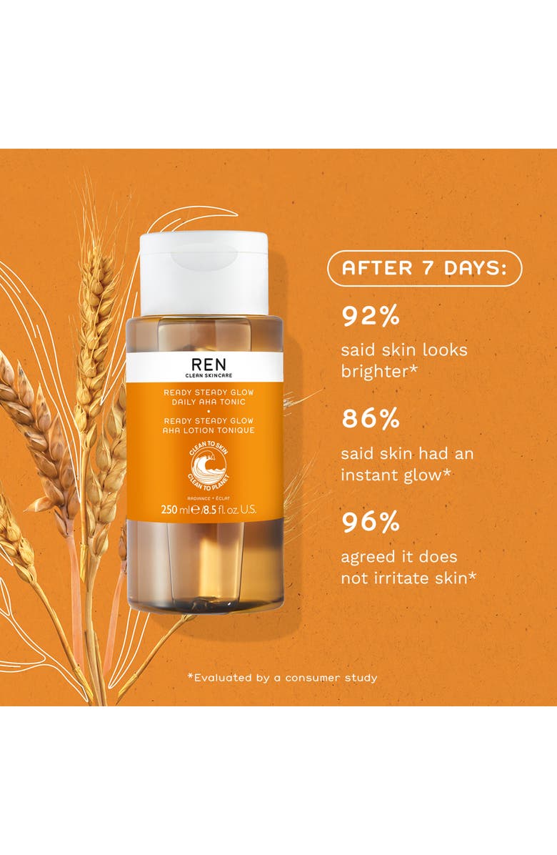 REN Clean Skincare Steady Glow Daily AHA Tonic Resurfacing Toner, Alternate, color,