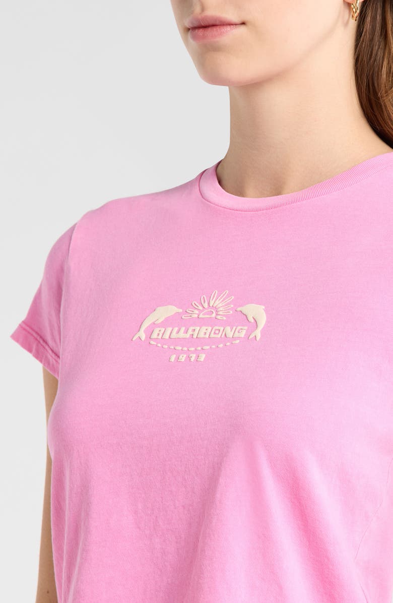 Billabong Getting There Soon Crop Graphic T-Shirt, Alternate, color, Guava