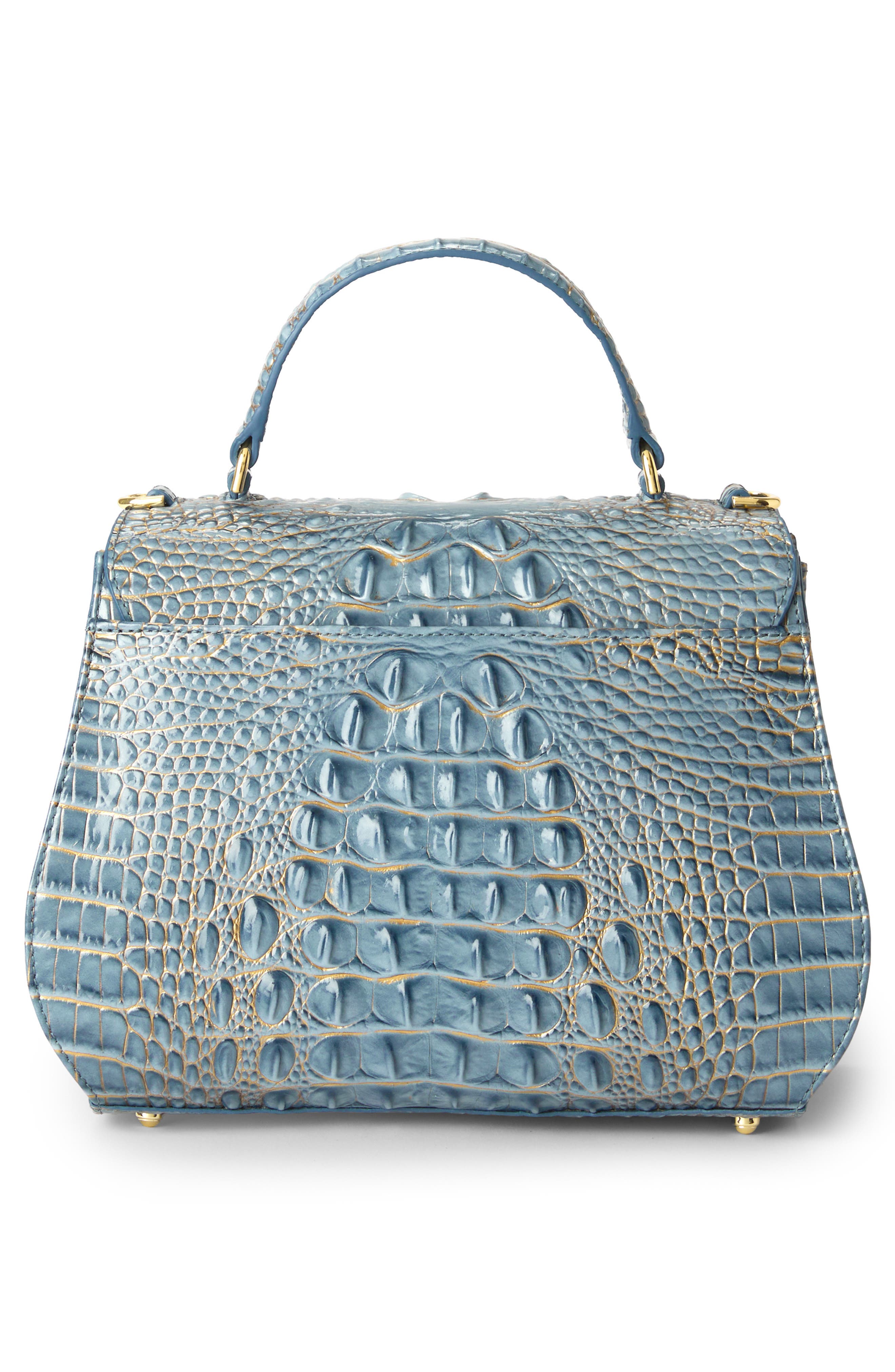 Annalise Croc Embossed Leather Satchel, Alternate, color, VINTAGE INDIGO