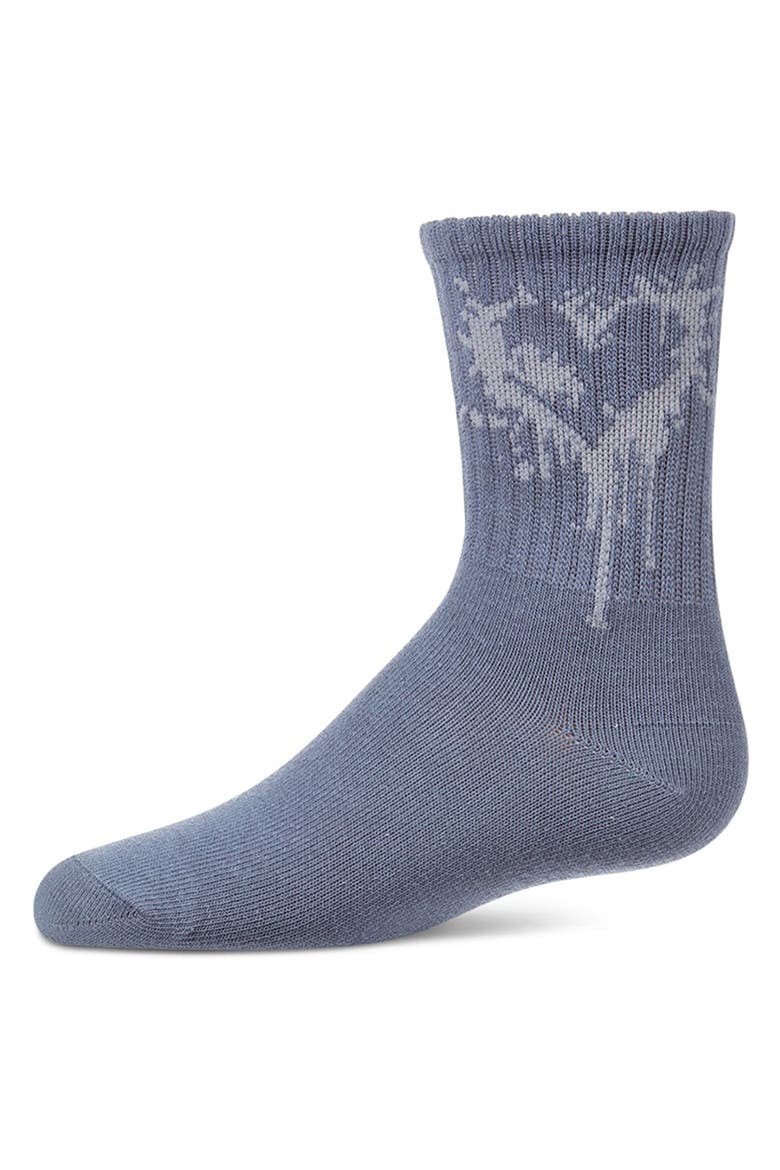Dripping Heart Novelty Crew Sock, Main, color, Denim