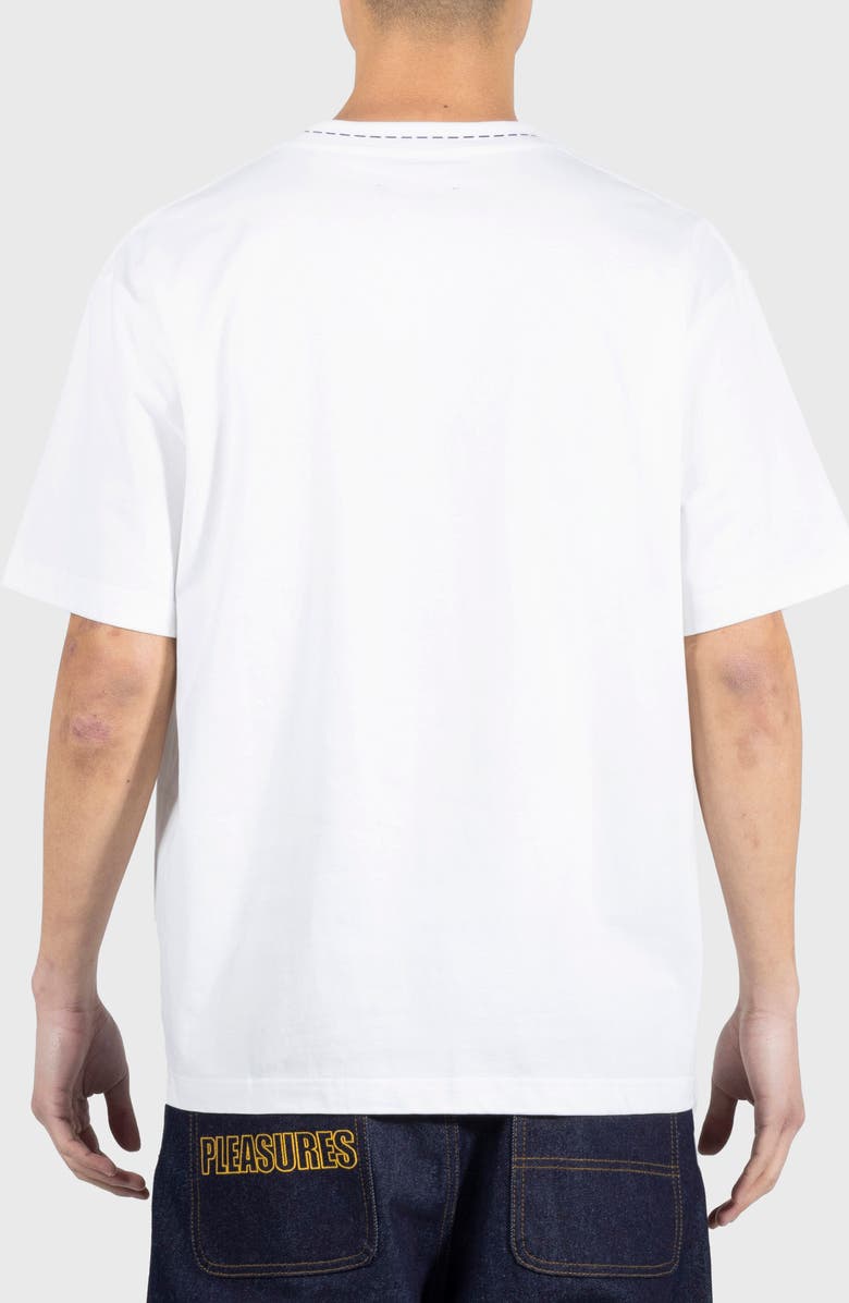 PLEASURES Cut Here Graphic T-Shirt, Alternate, color, White