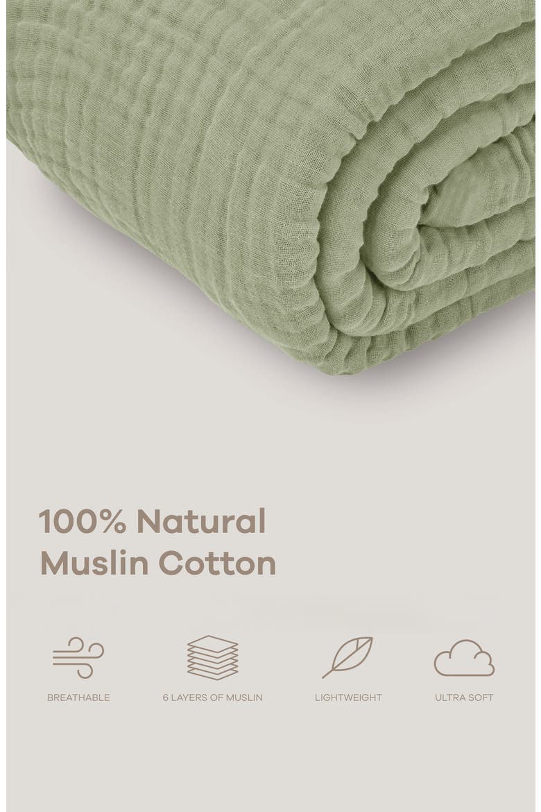 Adult Muslin Blanket, Alternate, color, Sage