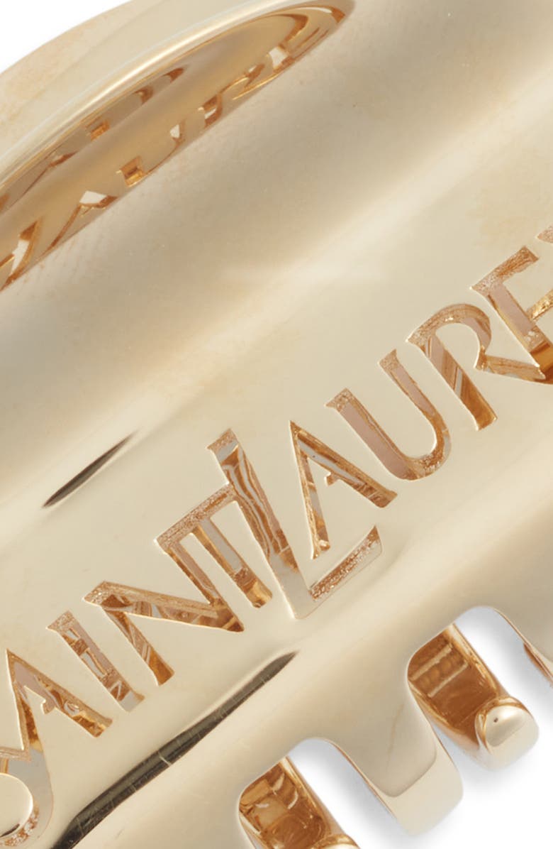 Saint Laurent Logo Claw Clip, Alternate, color, Dore