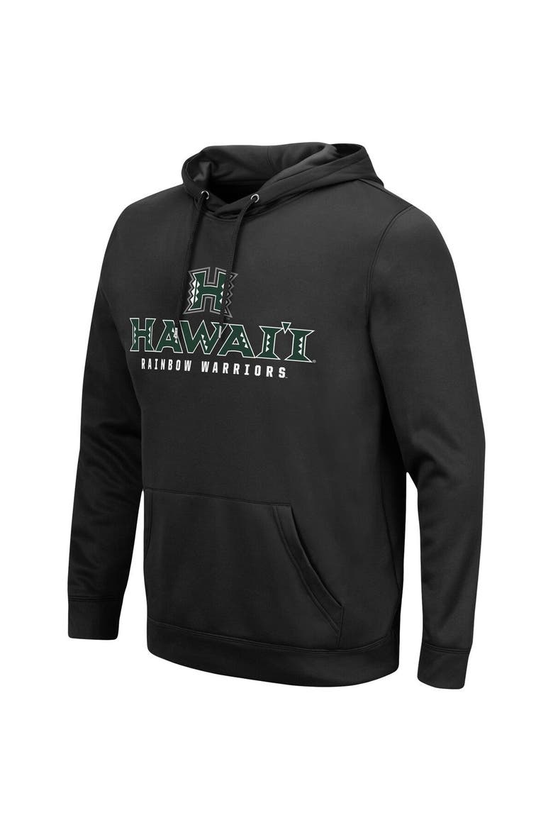 Men's Colosseum Black Hawaii Warriors Lantern Pullover Hoodie, Alternate, color, Black