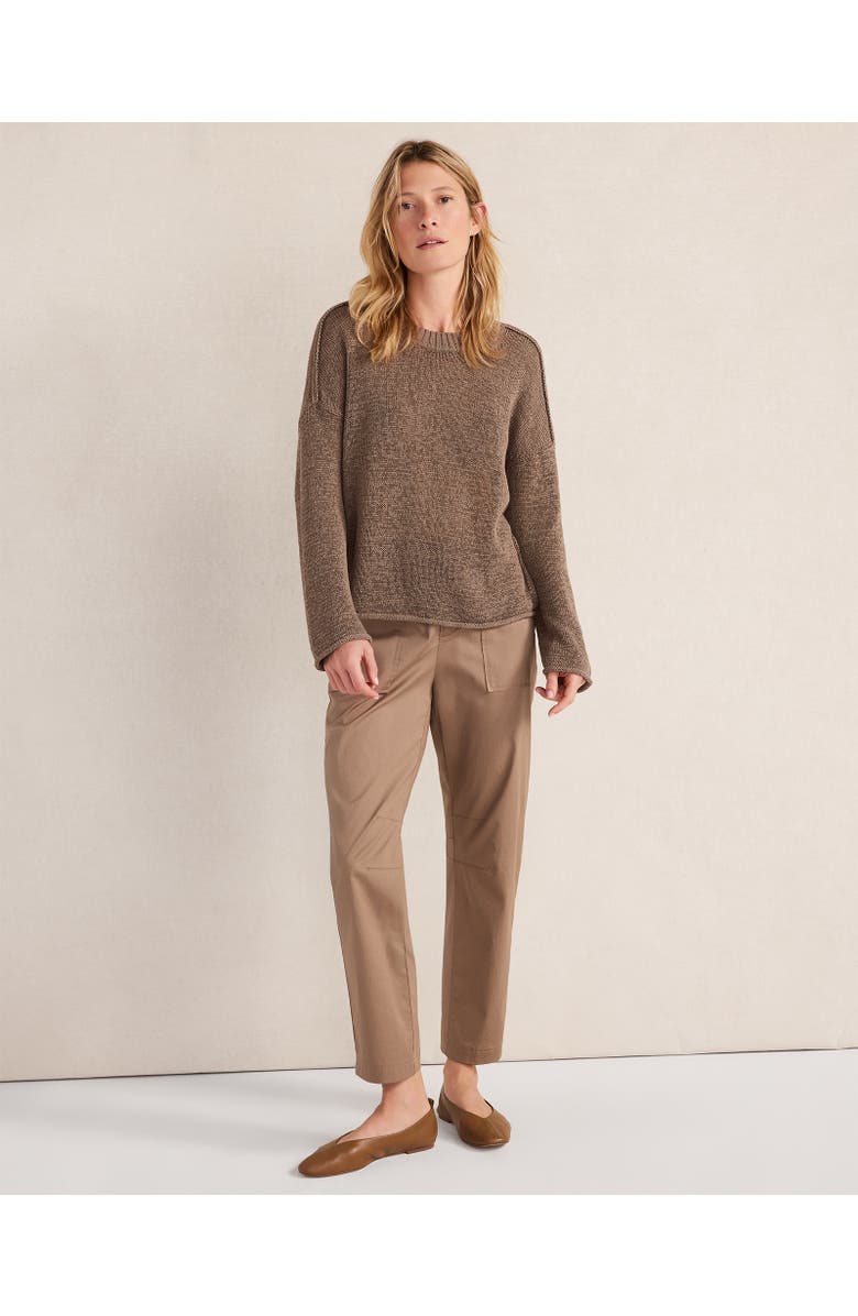 Haven Well Within Linen Tape Yarn Crewneck, Main, color, Sugar Chestnut