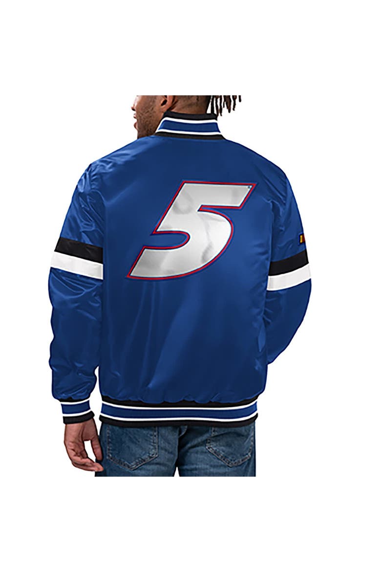 Men's Starter  Royal Kyle Larson Home Game Full-Snap Varsity Jacket, Alternate, color, Royal