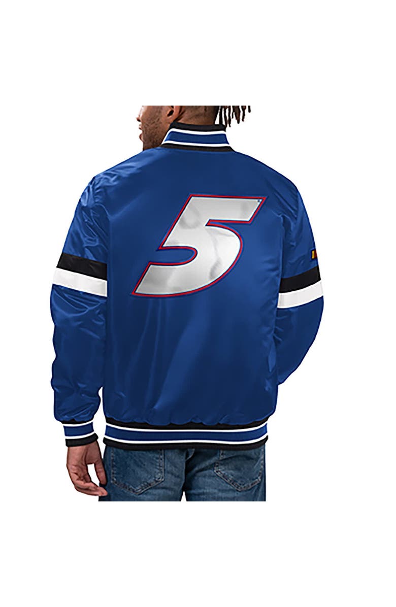 STARTER Men's Starter  Royal Kyle Larson Home Game Full-Snap Varsity Jacket, Alternate, color, Royal