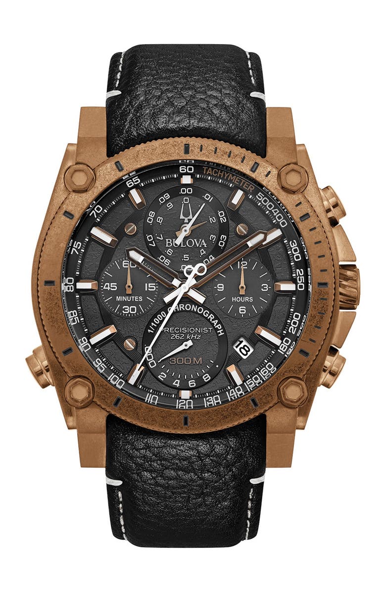 BULOVA Men's Bronze-Tone Precisionist Watch, 46.5 mm, Main, color, 