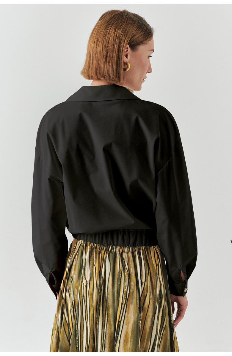 Exquise Romina Collar Jacket, Alternate, color, Black
