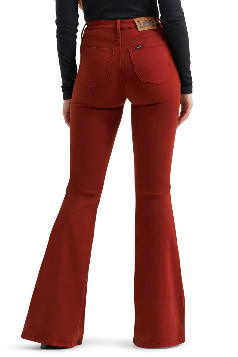 Ever Fit Mid Rise Flare Jeans, Alternate, color, RED CLAY