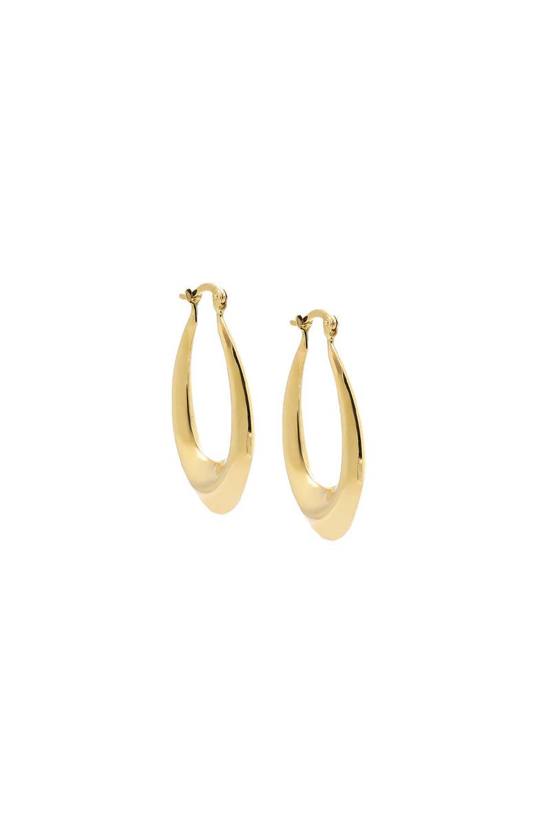 BY ADINA EDEN Solid Oval Shape Elongated Hoop Earring 14K, Main, color, 