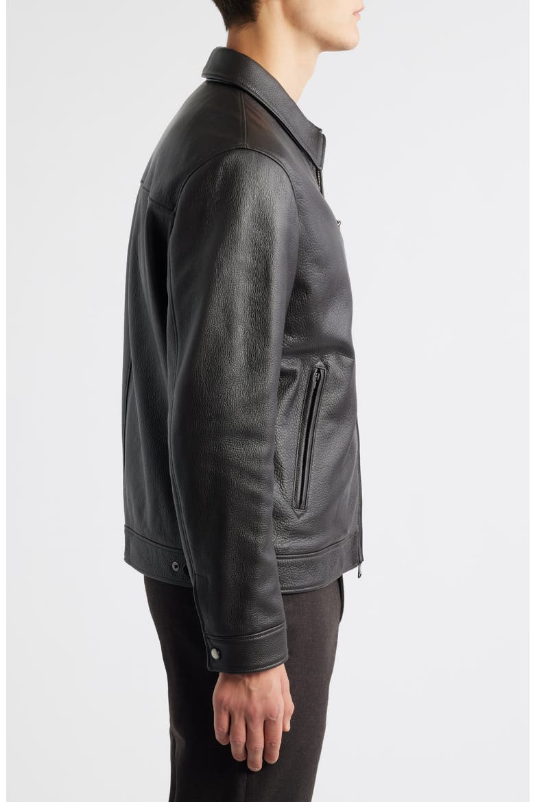 Leather Jacket, Alternate, color, DARK BROWN