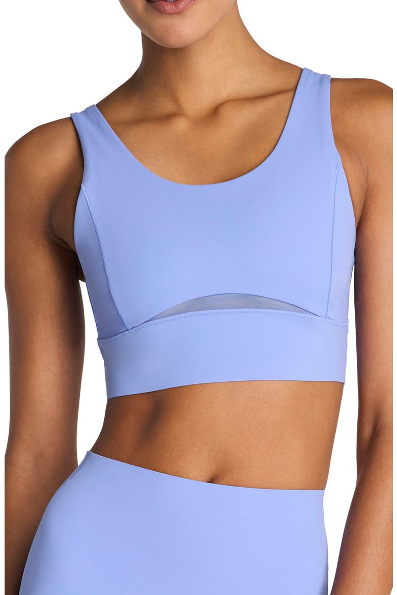 Meshery Longline Sports Bra, Main, color, HYACINTH