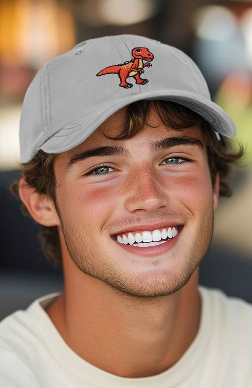Dalix T-rex Embroidered Casual Cap In Gray