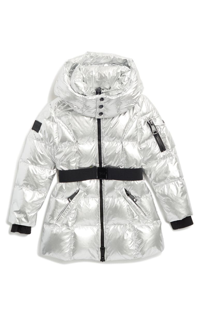 SAM. Kids' Belted Down Puffer Coat, Main, color, 