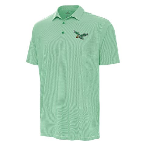 Men's Antigua Kelly Green/White Philadelphia Eagles Twine Performance Polo
