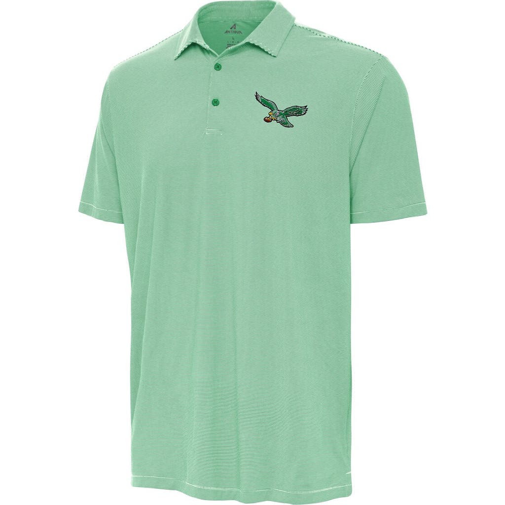 Antigua Kelly Green/white Philadelphia Eagles Twine Performance Polo