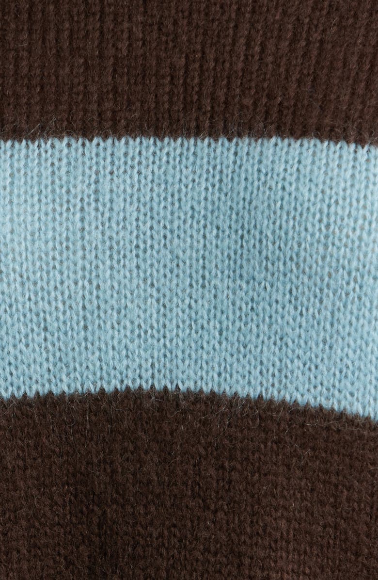 FRAME Fuzzy Stripe Crewneck Sweater, Alternate, color, Mocha Multi