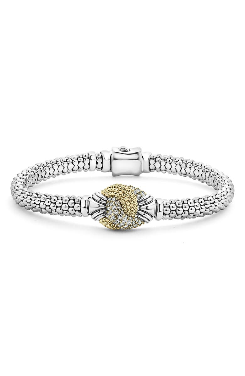 LAGOS Caviar Lux Diamond Knot Rope Bracelet, Main, color,