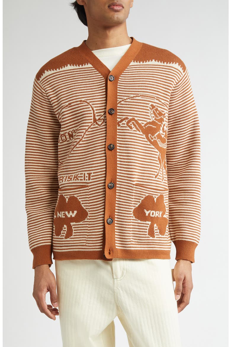 Buckaroo Cardigan, Main, color, BROWN/ CREAM