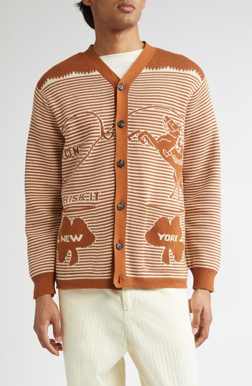 Bode Buckaroo Cardigan in Brown/Cream  product