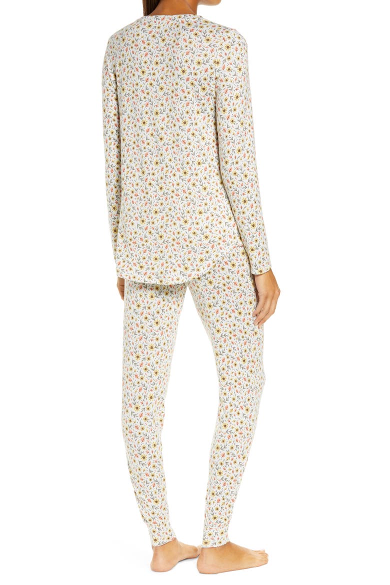 Crew Jogger Pajamas, Alternate, color, SUNFLOWER DITSY WHITE SD