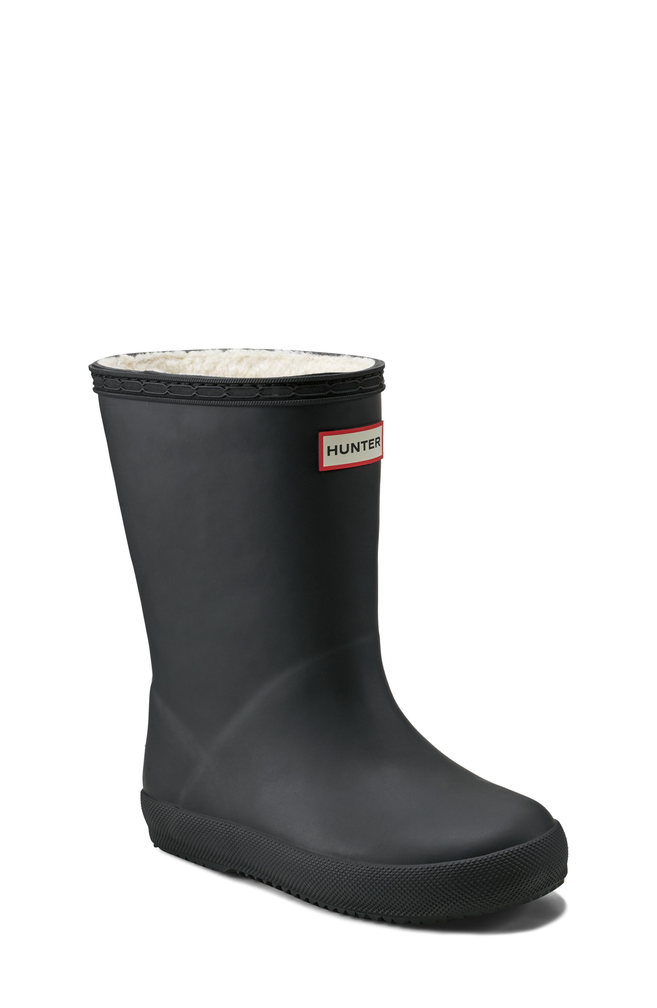 Hunter First Classic Insulated Waterproof Rain Boot, Main, color, Black